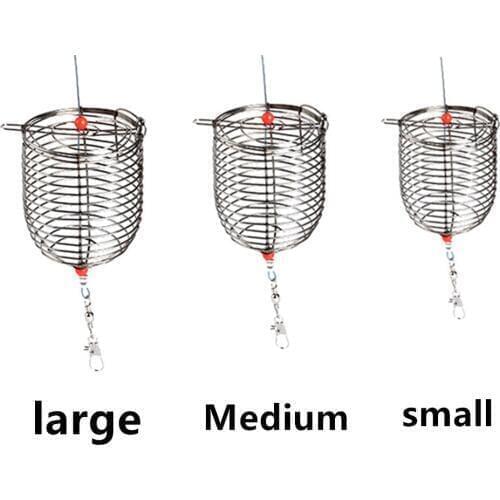 1PCSFishing Accessories Stainless steel metal Bait cage feeder bracket fish bait cage Artificial Feeder Bait cage Fishing tackle