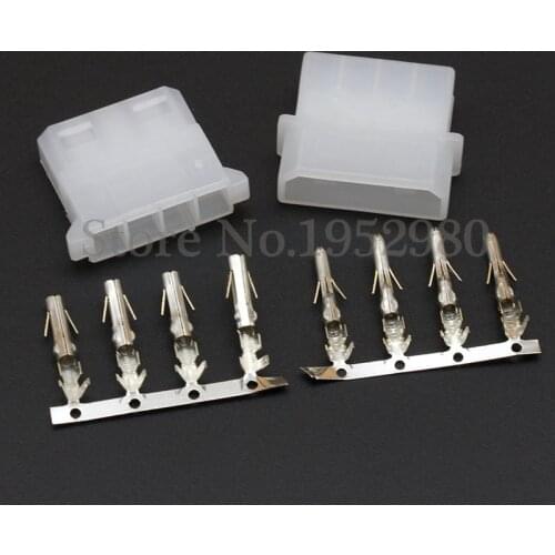 10 Set 5.08mm Connector Large 4 Pin Computer IDE Power Connector Plug ( Male Female Housing + Male Female Terminal )