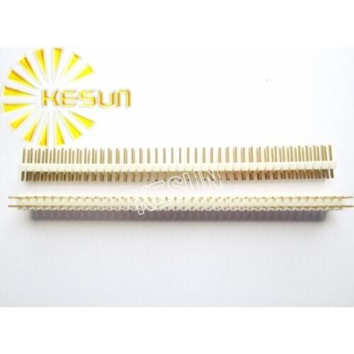 100pcs/lot 2.54mm White Double Row Male 2X40 Pin Header Strip Gold-plated