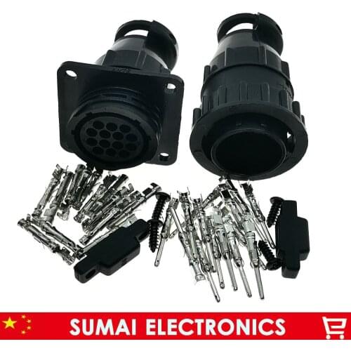 14 Pin AMP/TE 206044-1/182655-1 auto sensor plug connector for SMEMA Car,14P male&female Electric plug with 14Pin