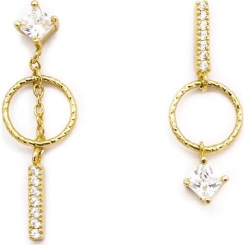 14K Yellow Gold Filled Zircon Earrings Women Bohemia Anniversary Fine Fashion Jewelry Star Christmas Party Gold Earrings Women