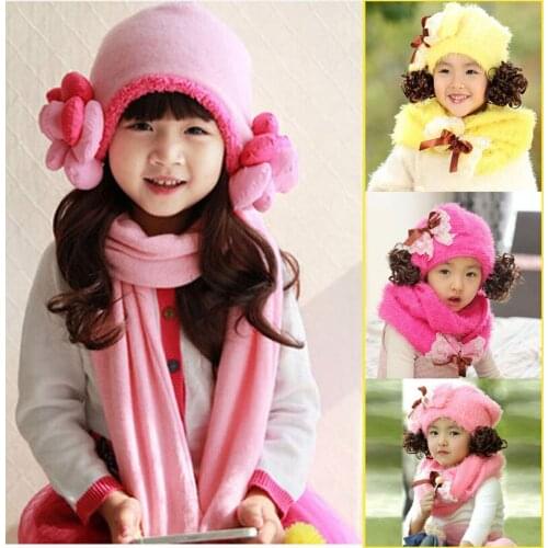 2020 Cute Baby toddler kids Sweet Princess Girls Flower Winter Lace Infant Beanie Cap Hat Headwear Hair Accessories Head Wear