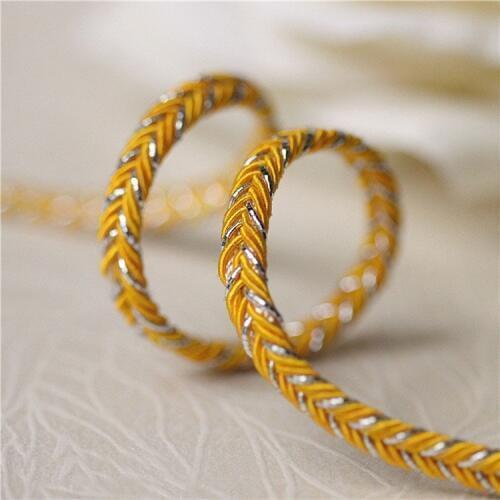5Meters Gold lace accessories fabric patchwork DIY clothing edge window material gold herringbone cord width 0.5CM A1407