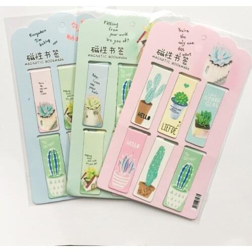 6 pcs/lot Green plant cactus Magnet Bookmark Paper Clip School Office Supply Escolar Papelaria Gift Stationery