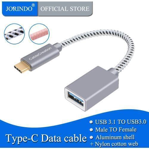 JORINDO Type C Adapter, 0.5ft USB C to USB 3.0 A Female Converter Cable,Support OTG Function, Compatible MacBook, Type C Devices