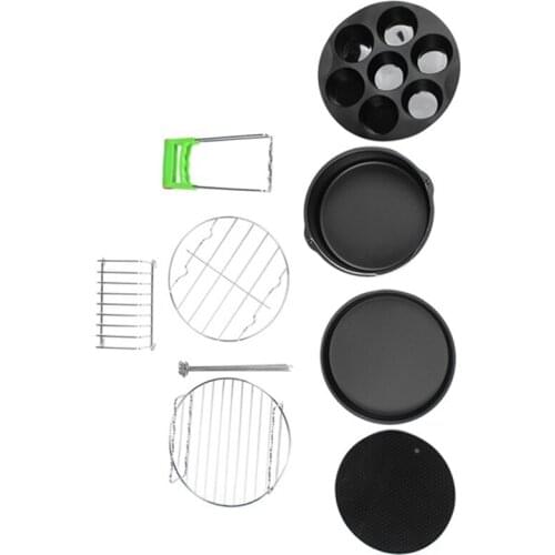 AD-13Pcs/Set 9 Inch Air Fryer Accessories,Air Fryer Oven Accessories Set with Cake Pan,Pizza Pan,Skewer Rack Air Fryer Kit