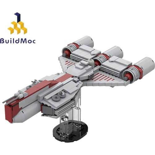 Buildmoc Space Wars Battleship Republic Frigate Spaceship 418PCS MOC Model Building Blocks Toys for Children DIY Toy Kids Gifts