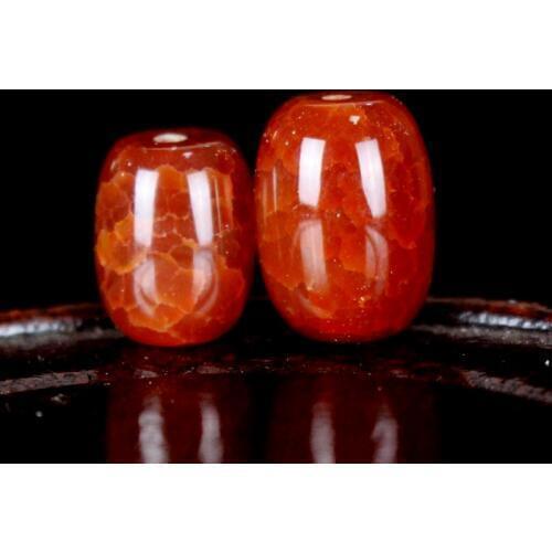 5pcs High Quality Pretty Red Cracked Pattern Barrel Beads Multi Size Red Agates Spacer Charm Beads Findings DIY Jewelry Making