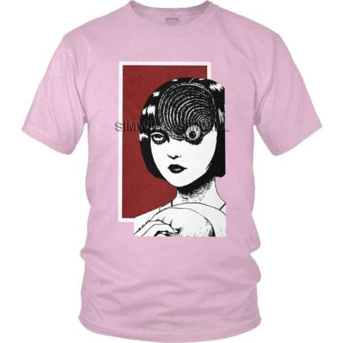 Tomie Junji Ito Uzumaki Tshirt Men Casual Tee Tops Cotton T Shirt Short Sleeve Japan Horror Manga Streetwear T-shirt Clothing