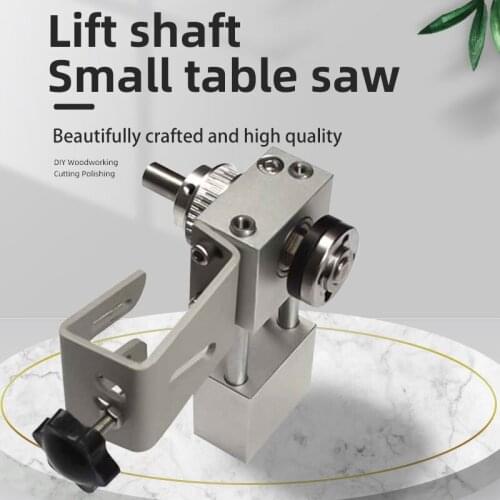 DIY Woodworking Cutting Polishing Spindle with Motor Mini Table Saw Lifting Spindle Small Table Saw Accessories Set