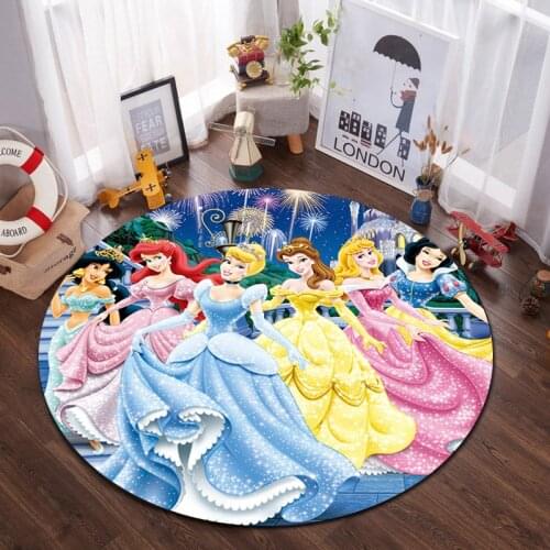 Girls 100cm Round Baby Gym Play Mat Carpet Bedside Floor Living Room Carpet Non-slip Water Absorption Bathroom Rug