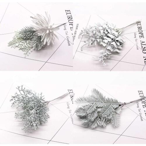 6pcs Artificial Grass Simulation Ferns Plant Artificial Flowers for DIY Scrapbooking Home Wedding Christmas Decoration