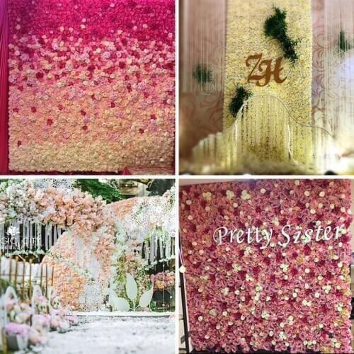 40x60cm Artificial Flower Wall Decoration Road Guide Hydrangea Peony Rose Cushion Wedding Accessories Floral