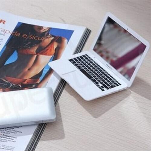 Makeup Mini Laptop Mirror Pocket Women Cosmetic Clear Glass Notebook Beauty Fashion Creative Make Up Cute Portable Cosmetic