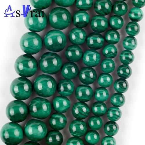 Natural Stone Green Malachite Spacer Loose Round Beads For Jewelry Making 6/8/10mm Diy Bracelets Accessories 15"