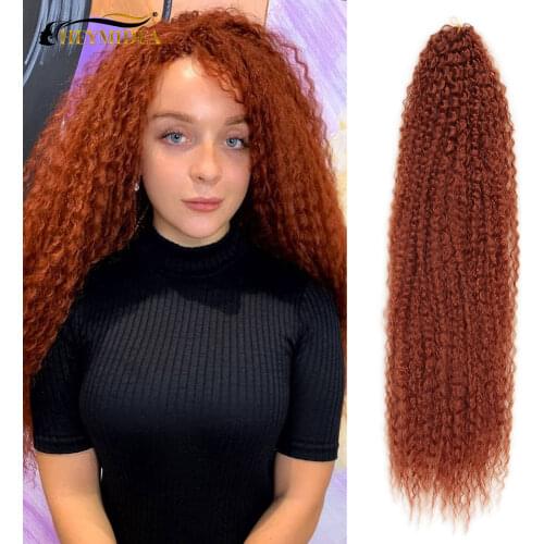 20-28 Inch Synthetic Crochet Hair Yaki Kinky African Curls Natural Soft Ombre Crochet Hair Marl wig for Black Women Hey midea