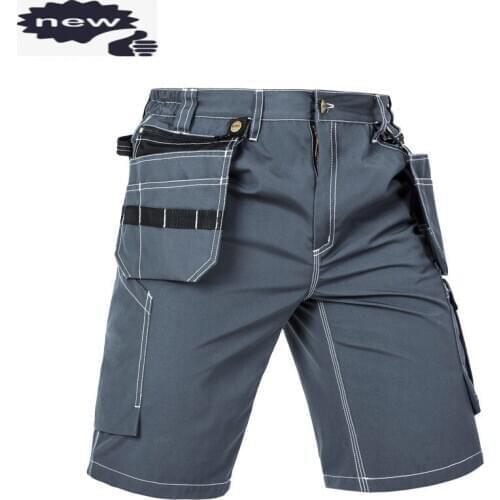 Top Brand Mens Cargo Pocket Short Knee Length Overall Cotton Trousers Security Working Pants For Man Casual Shorts XS-3XL