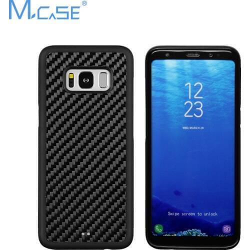 Mcase For Samsung Galaxy S8 Carbon Fiber Case Soft TPU Anti-Skid Cover For Samsung S8 Plus PC + TPU + Real Carbon Fiber Case