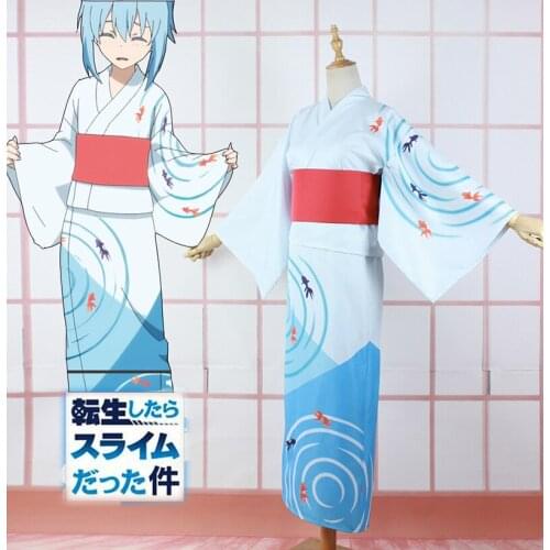 [Customized] That Time I Got Reincarnated As A Slime Rimuru Tempest Summer Festival Cosplay Costume Goldfish Bathrobe Kimono