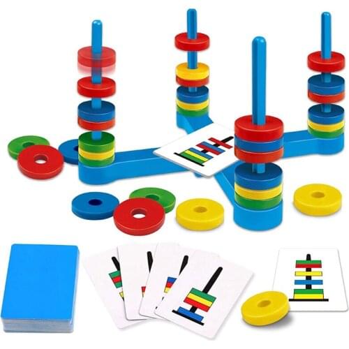 Board Game Magnetic Ring STEM Toy Matching Card Game Learning Toys for Boy Girl 3 4 5 6 Year Party Physical Toys