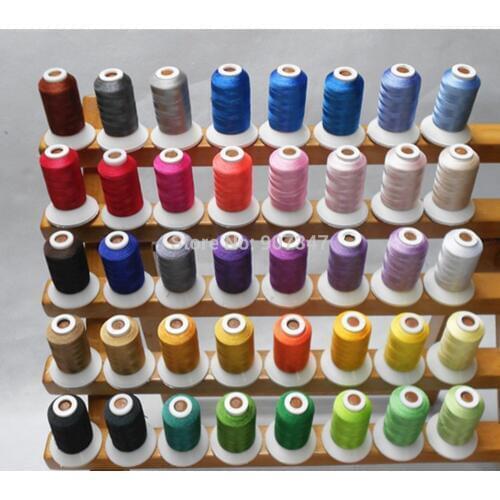 Popular Brother color embroidery thread 500m/cone, 40 assorted colors in box Simthread popular embroidery thread system