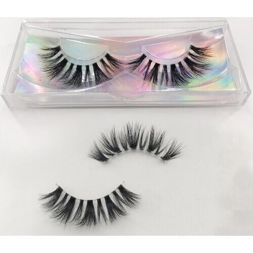 Mink Eyelashes Clear Band Lashes Handmade False Eyelashes 5D Transparent Band Full Strip Lashes