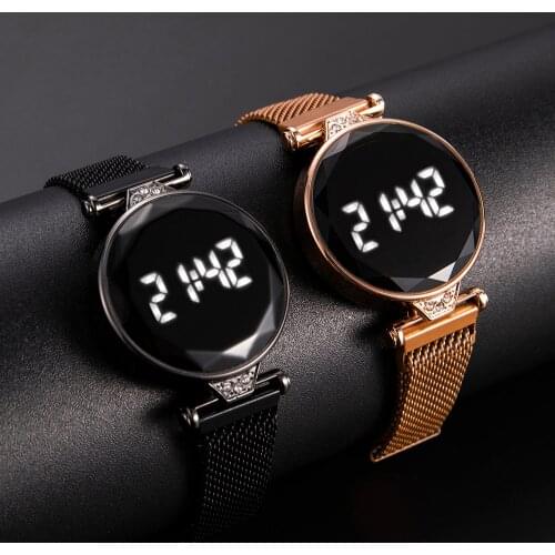 New Women Electronic Watches Fashion Luxury Dress Wristwatch Bracelets LED Digital Smart Display Waterproof Watch Girls Ladies