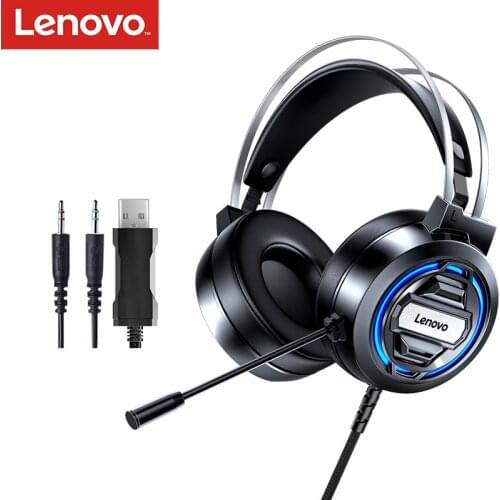 Original Lenovo H401 Gaming Headset 7.1 Stereo Surround Esports RGB Headphones with MIC for Laptop PC Gaming Overwatch PUGB Dota