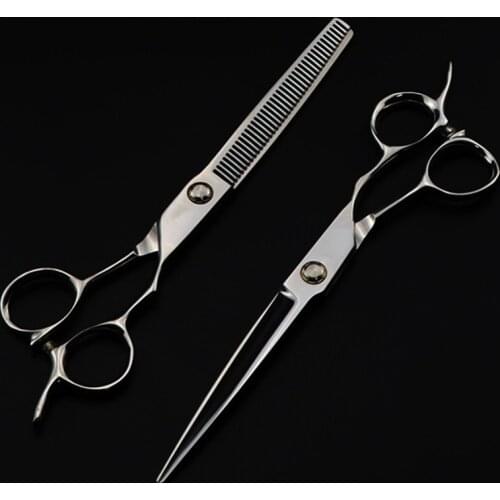 Professional Japan 440c 7 '' Bearing silver hair scissors haircut thinning barber cutting shears tools hairdressing scissors