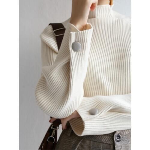 Simple Turtleneck Sweater Slim Solid Color Knitwear Pullover Sweaters for Women 2021 Spring Clothing