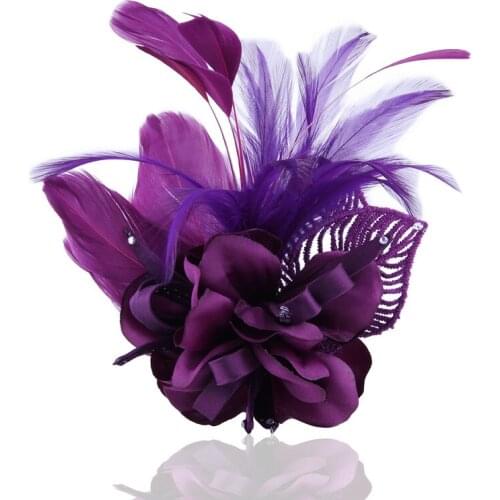 Luxury Feather Boutonniere Brooch Pin Groomsmen Cloth Decor Wedding Jewelry Accessories Gift Items For Women Broaches