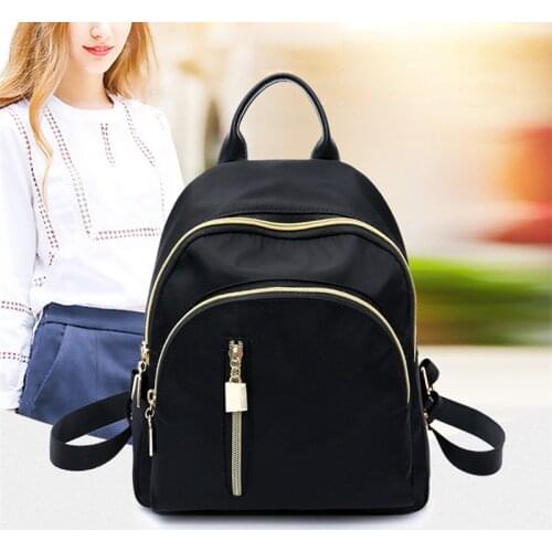 1PCS Womens New Product Backpack Black Backpack Nylon Outdoor Small Backpack Student School Bag S78