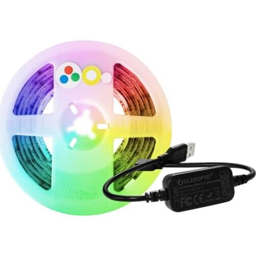 TOP GLEDOPTO USB LED Strip RGBCCT TV Background 2M Smart Stripe Tape Zigbee Mini Controller Work with Amazon Alexa Echo Plus