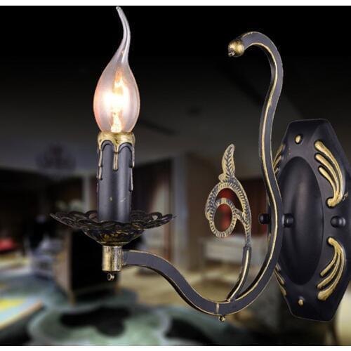 2016 Vintage Wall Lamps Europe Classical Wall Light E27 Base Candle Light Bedside Wall Fixtures Home Decoration Lighting