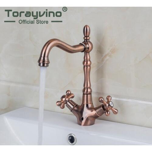 Bathroom Kitchen Basin Rotatable Mixer Sink Brass Faucet Deck Mounted Good Quality Watertap Copper Antique