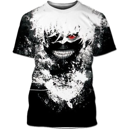 Japanese Anime Tokyo Ghoul Hot Sale Ken Kaneki 3D Printed New Fashion Men Women T-Shirt Casual Cool Top Cosplay Tees Clothes