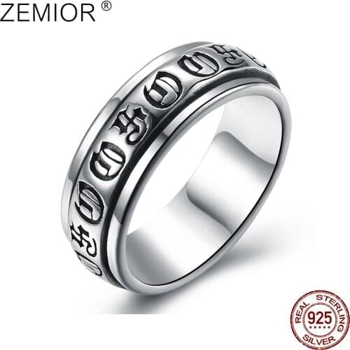 ZEMIOR Women Rings Gothic Vintage Rock Punk Cocktail Jewelry 925 Sterling Silver Wholesale Halloween Gift for Men Free Shipping