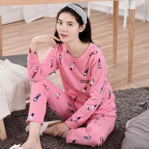 Women pajamas autumn and spring ladies pullover pajamas new casual breathable long sleeve trousers pajama sets women pajamas