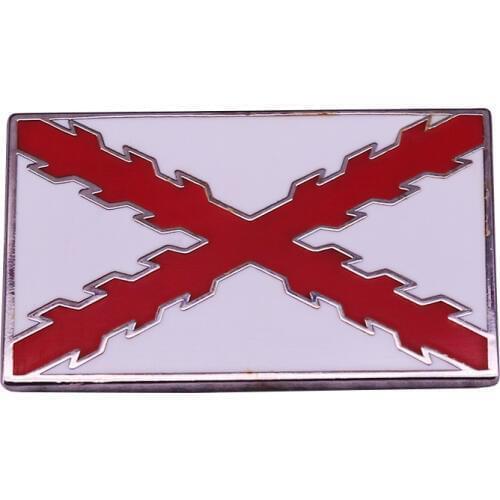 Spanish Empire Flag Badge Cross of Burgundy Pin National Decor