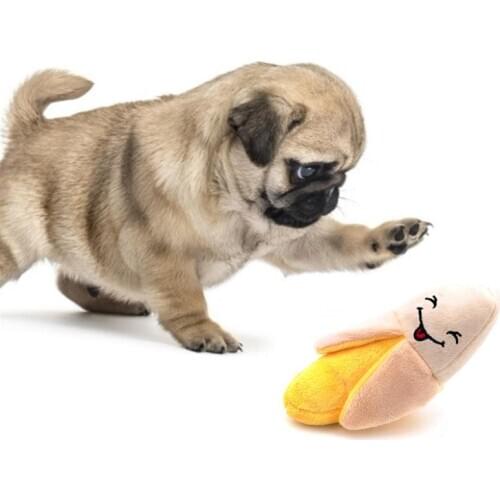 1pc Banana Shape Bite Resistant Dog Toy Creative Cartoon Plush Pet Chew Toy Pet Squeaky Toys Pet Supplies Dog Favors