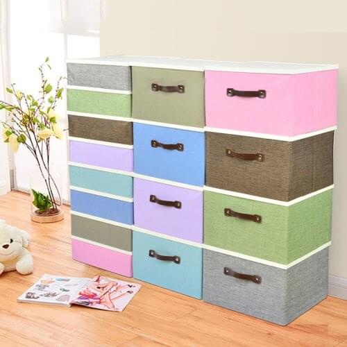 1pc Household Portable Box Organizer Storage Box For Clothes Book Toy Packing Makeup Underwear Foldable PP Lid High Quality
