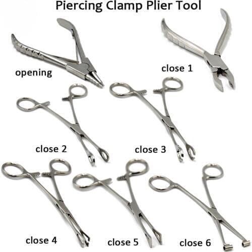 1Piece Premium Slotted Sponge Forceps Closing Ring Clamp Plier Body Piercing Jewelry Tool Ear Tongue Septum Lip Piercing Tool