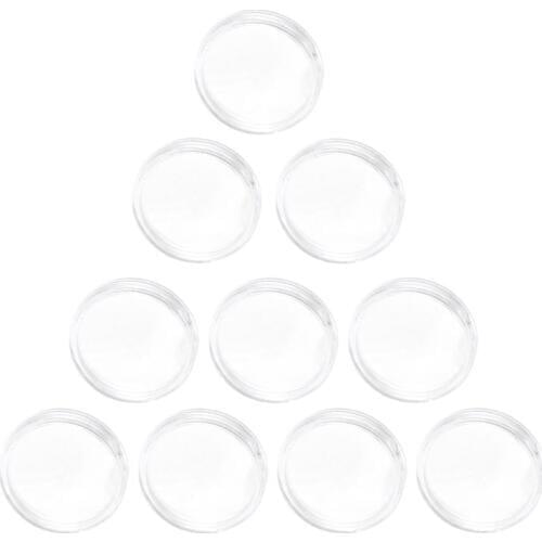 10Pcs/Set 25mm Acrylic Material for NTAG215 Coin Holder Capsules Box Storage Clear Round Display Cases