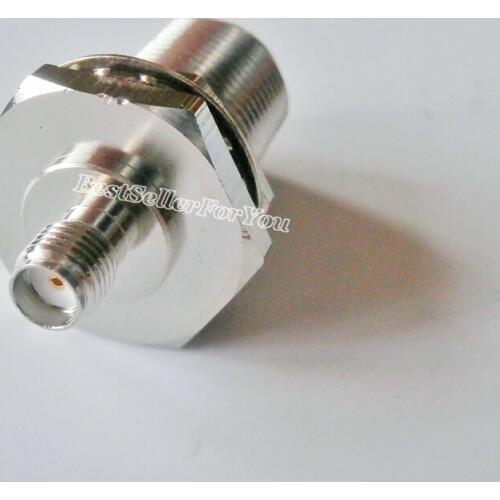 1X N type Female jack nut bulkhead to SMA female mount RF connector adapter B