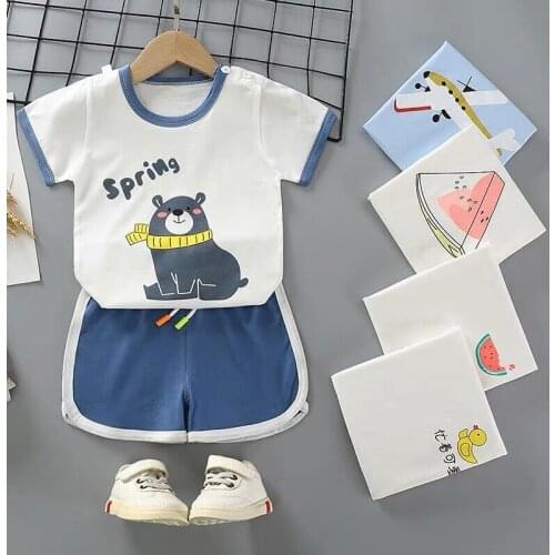 Baby Boys Summer Clothes 2pcs Newborn Girls Clothing Set Children Cotton Short Sleeve T-shirts+shorts Suits Kid Infant Tracksuit