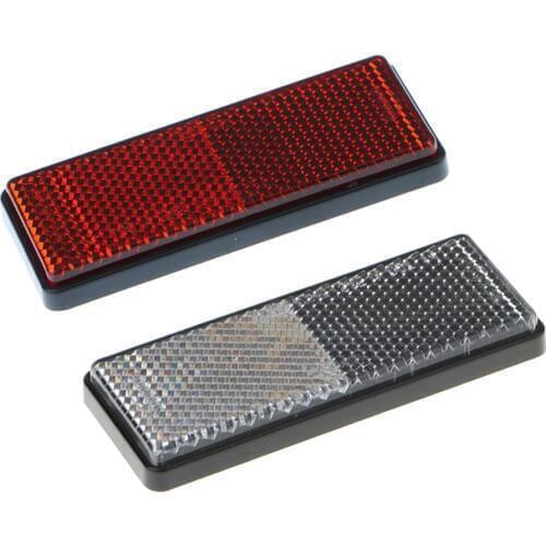 2PCS Car Tailer Sticker Reflector Motor Light Reflective Strip Red & White