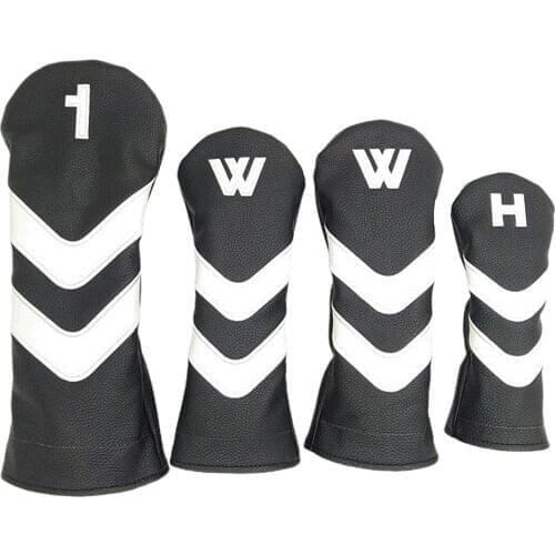 4 Packs PU Golf Head Cover with Plush Lining Protector Sports Golfer Accessory