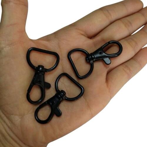 50pcs/lot 19mm 0.75 inch Alloy Swivel Clasps Snap Key Hooks DIY Key Chain Ring Black matt enamel Free Shipping 2017041901