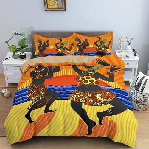 Africa Women Printed Bedding Nation Duvet Cover Bed Linen Bedclothes Twin/Queen/Luxury King Size Bed Room For Kids Bedding
