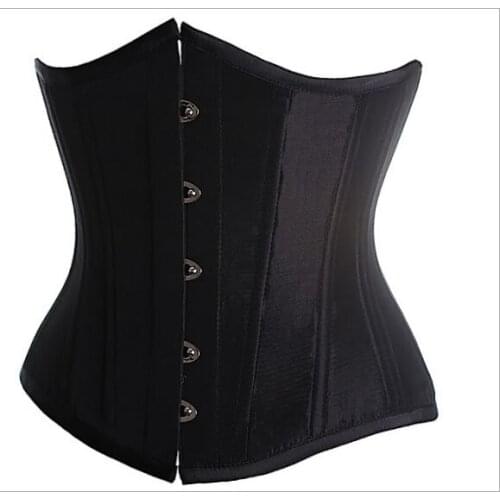 Satin Underbust Corset Waist Trainer Shapewear Brocade Slimming Cincher Girdle Fish Boned Waisttrainer Gothic Gorset Corselet